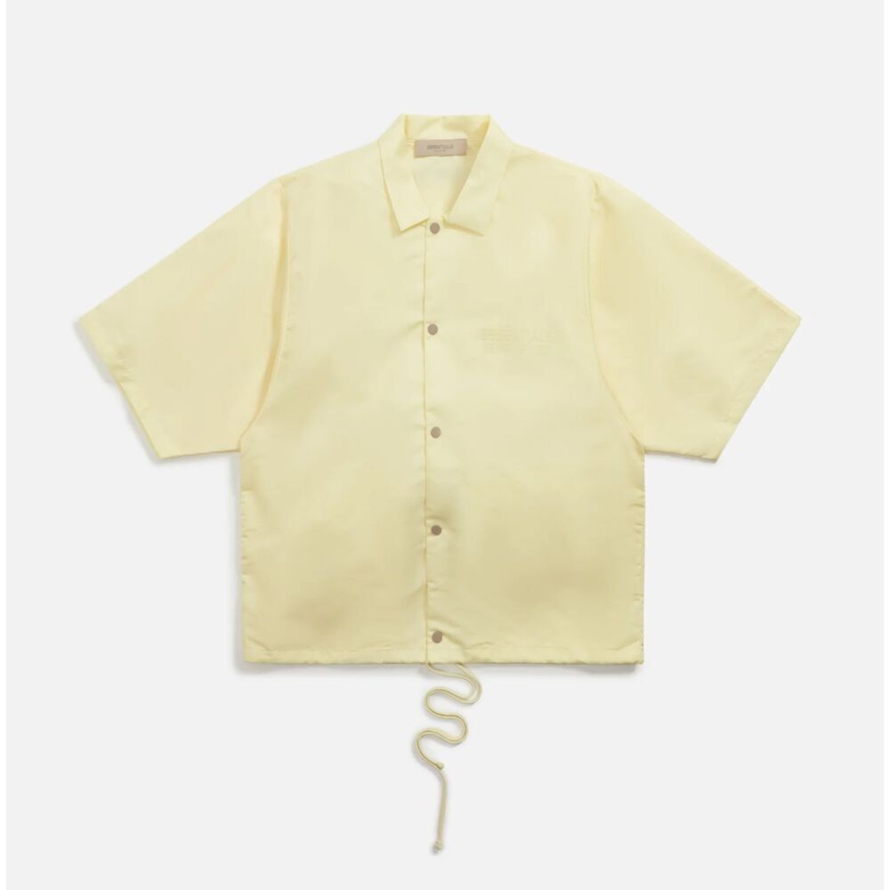 NWT Fear of God Essentials Kids 10 Short-Sleeve Nylon Shirt Jacket Canary Yellow